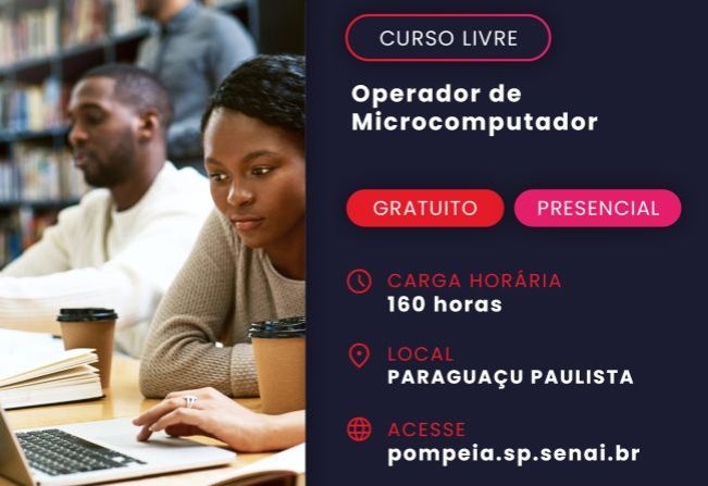 Aulas do curso de Operador de Microcomputador começam na próxima semana; ainda há vagas disponíveis