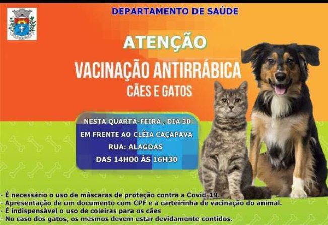 Hoje tem vacinação antirrábica