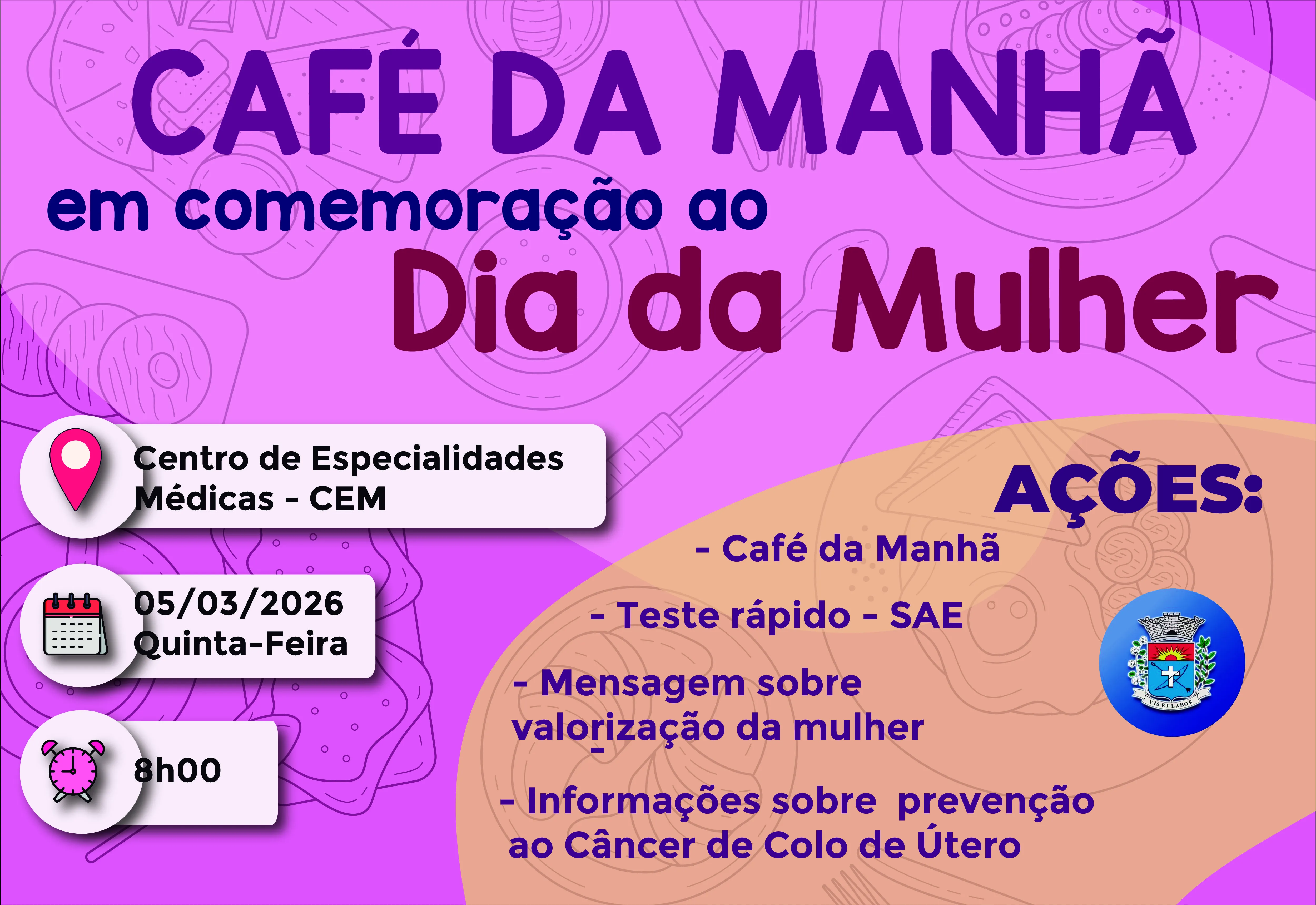 Em comemoração ao Dia da Mulher, Secretaria de Saúde realizará ação no CEM