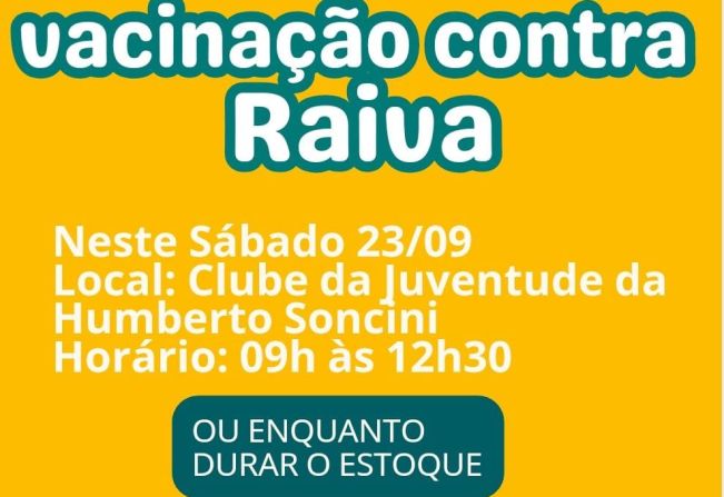 Neste sábado tem vacinação contra a raiva em cães e gatos de Paraguaçu Paulista