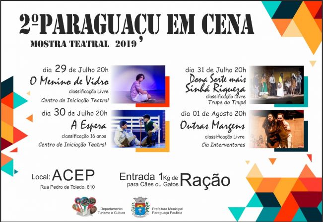 2º Paraguaçu Em Cena tem início dia 29 de julho, próxima segunda