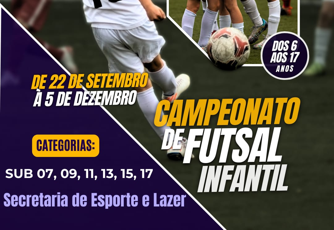 Campeonato de Futsal Infantil irá reunir cerca de 800 atletas em Paraguaçu Paulista