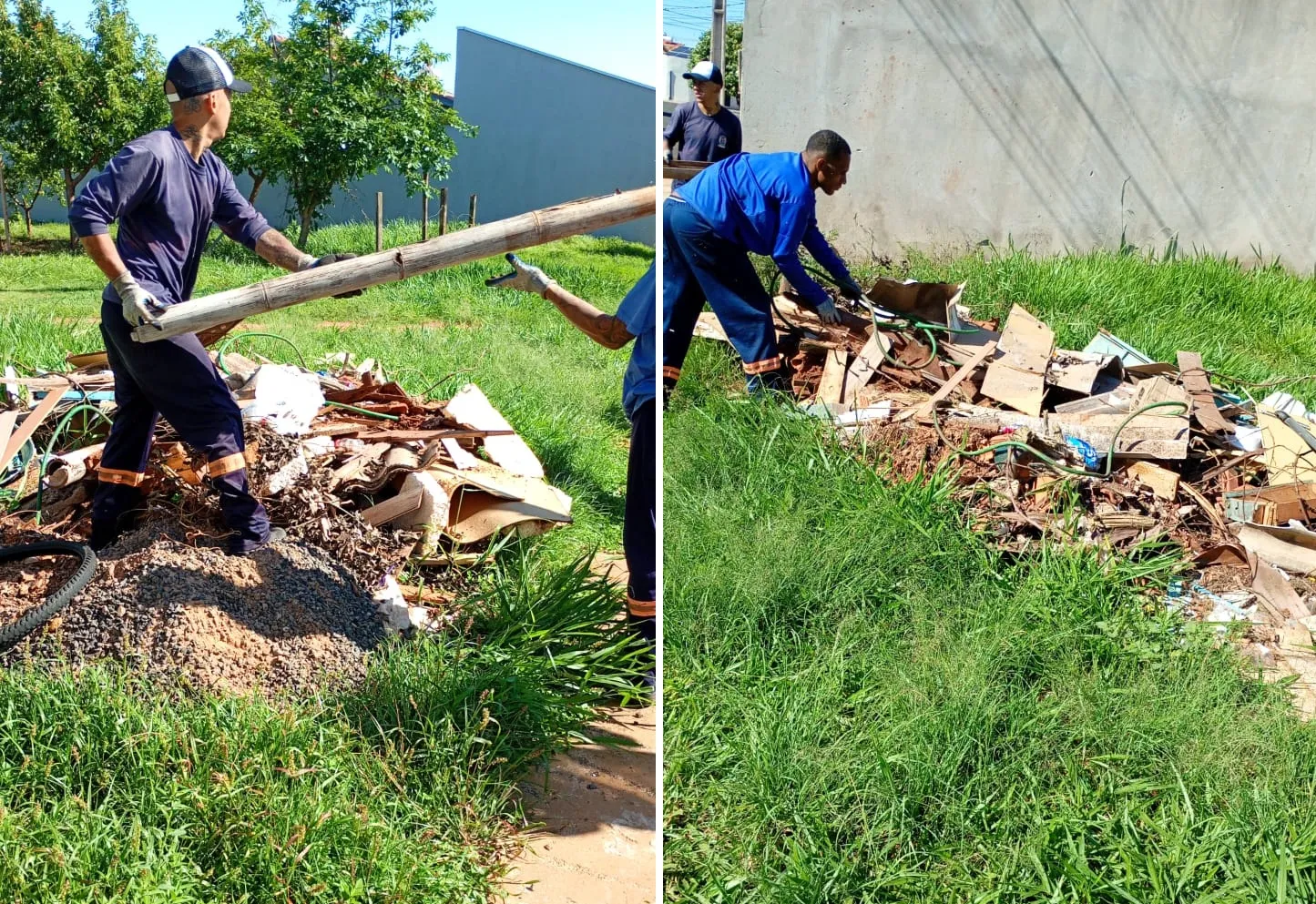 Prefeitura limpa área com descarte irregular no Lina Leuzzi e reforça alerta contra a dengue