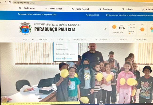 Faça parte do Banco de Doadores de Paraguaçu 