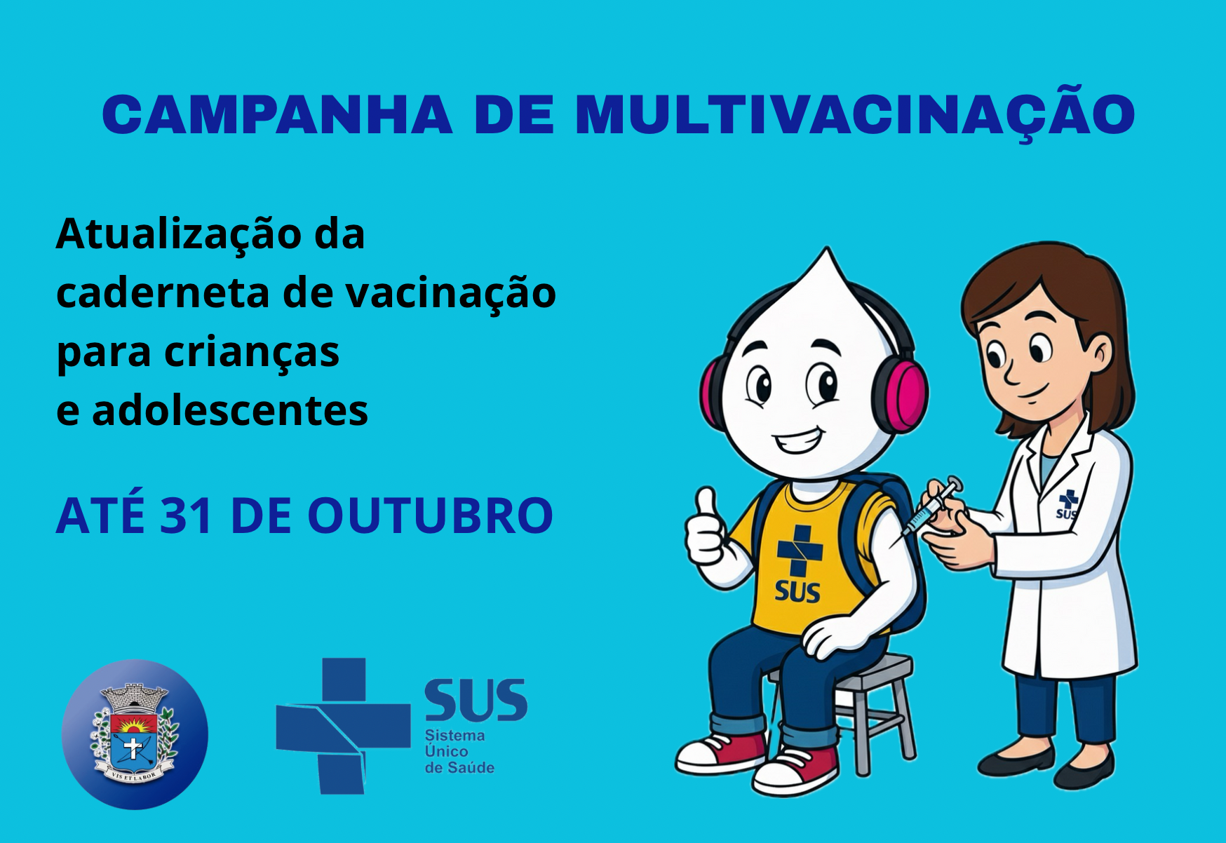 Paraguaçu Paulista promove Campanha de Multivacinação para atualização da caderneta de crianças e adolescentes 