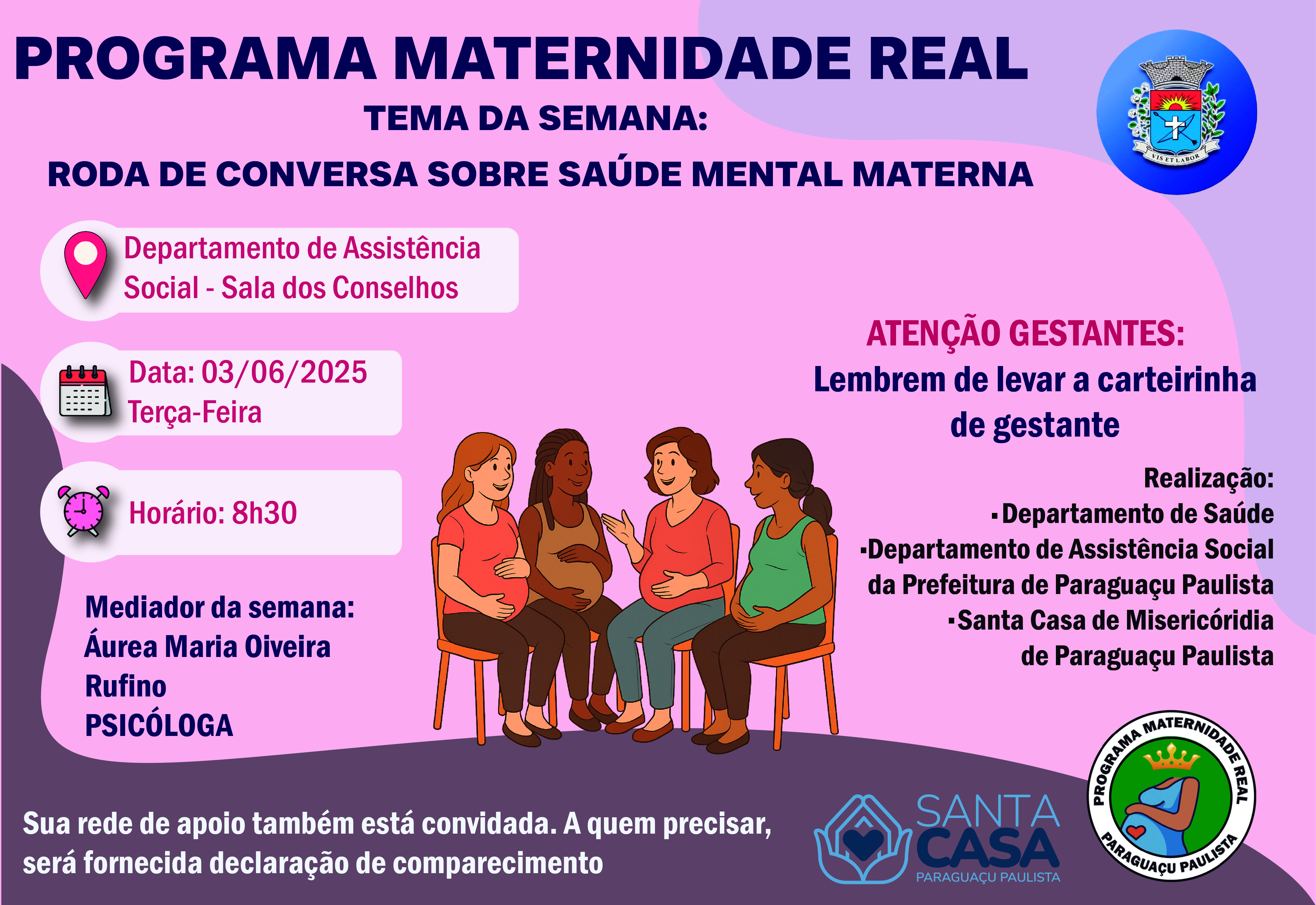 Maternidade Real Aborda Saúde Mental Materna em Encontro Nesta Terça-feira