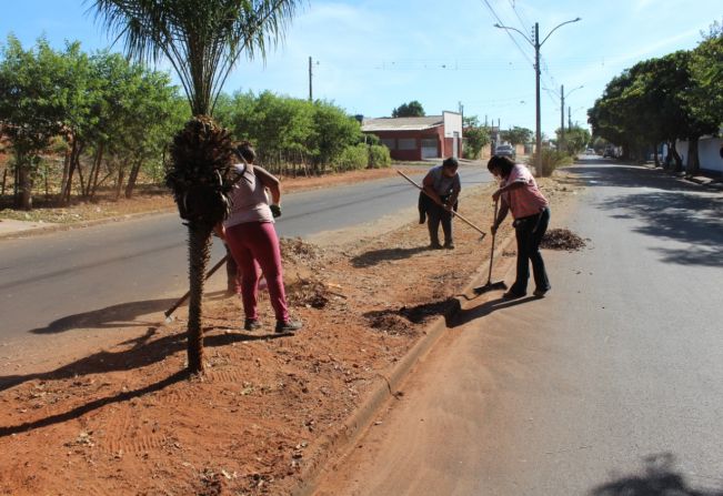 Prefeitura realiza limpeza de canteiros centrais