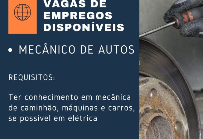 PAT: VAGA DE EMPREGO DISPONÍVEL