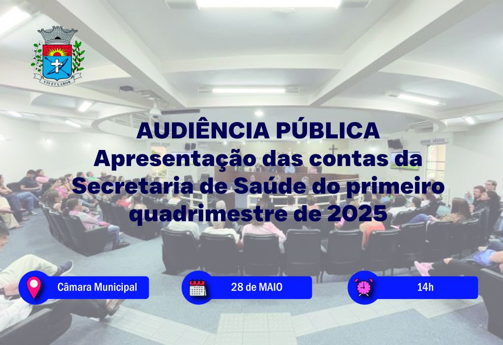 Audiência Pública da Secretaria da Saúde acontece nesta quarta, na Câmara Municipal!