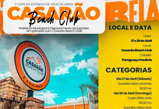 Vem aí a 1º Copa da Estância de Vôlei de Areia!