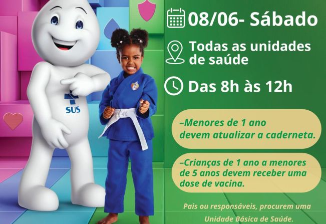 Neste sábado, dia 08 de junho, é o dia “D” contra a poliomielite