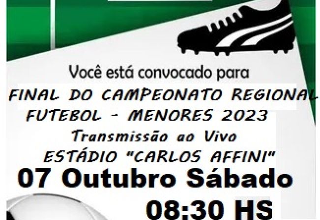 Finais do Campeonato Regional de Futebol categoria menores acontecem neste sábado