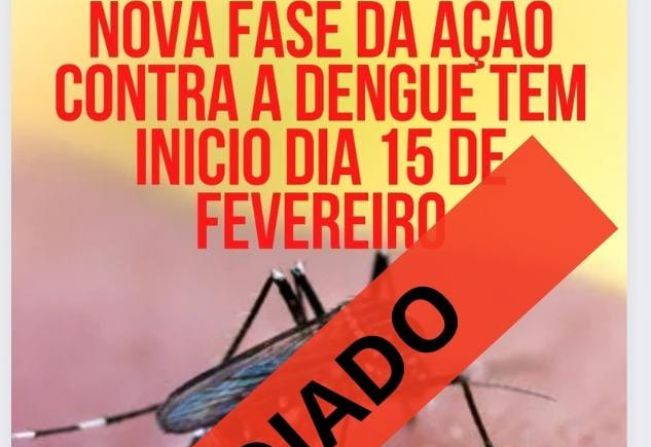 Ação contra a dengue é adiada por causa da chuva e deve começar nesta sexta-feira, dia 16