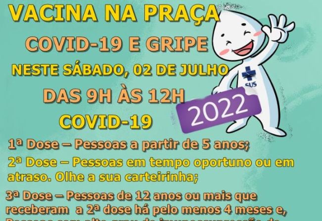 Neste sábado - tem ação de vacinação na Praça