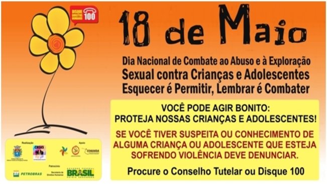 Manifestação do CREAS contra abuso e exploração sexual de crianças e adolescentes