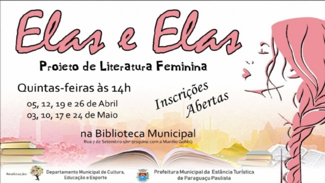 Biblioteca de Paraguaçu promove projeto “Elas e Elas”, a partir do dia 5