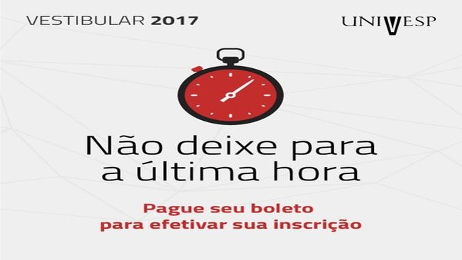 ÚLTIMOS DIAS DE INSCRIÇÕES UNIVESP-POLO PARAGUAÇU PAULISTA