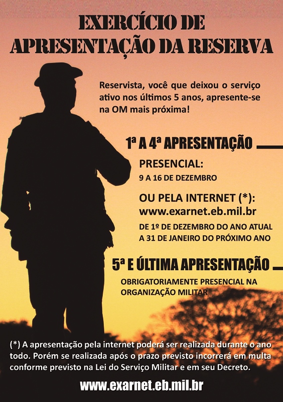 Exército esta convocando reservistas, se você não se apresentar